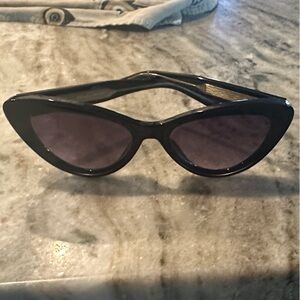 Quay Australia Black Cat Eye Sunglasses with Dark Lenses